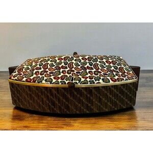 Vtg Salton Hotray Bun Warmer Cloth Cover Paisley Electric Buffet Breakfast Works